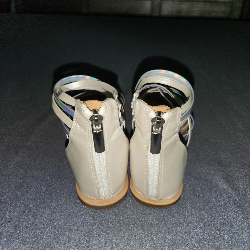 Cat & Jack Strappy Sandals - Silver and Tan